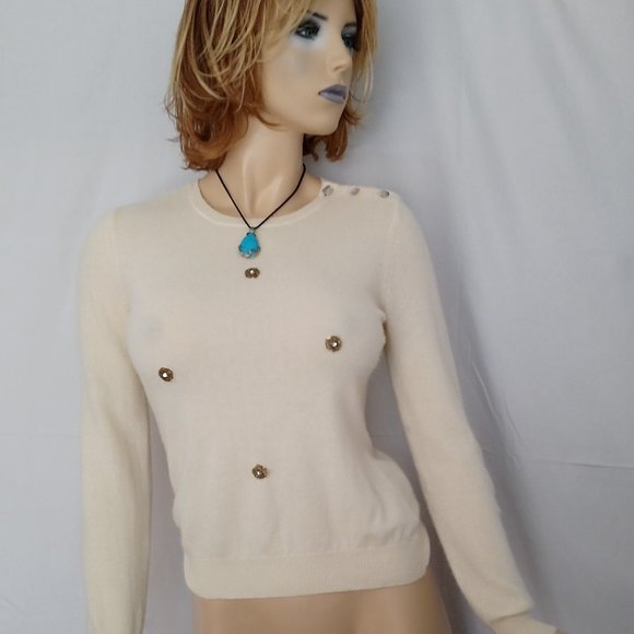 Lauren Ralph Lauren Sweaters - LAUREN RALPH LAUREN Cream 100% Cashmere Sweater PM